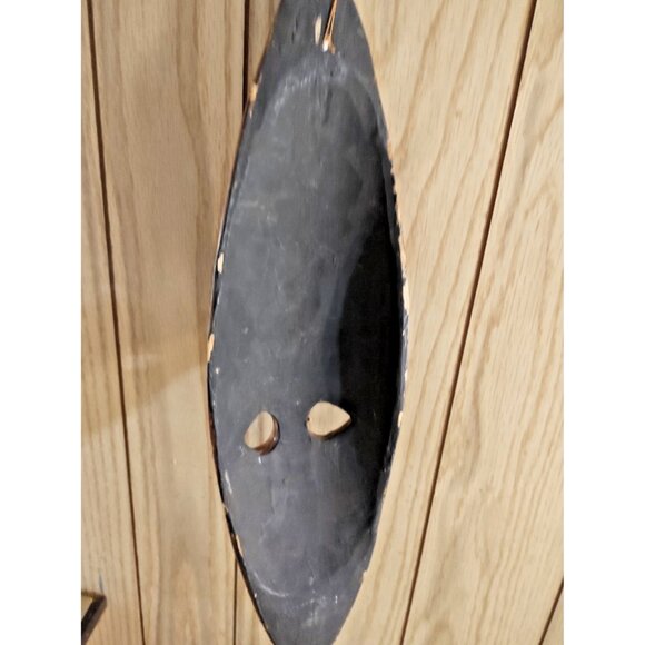 Hand Carved Wooden Decorative African Tribal Mask Love Turtle 18.5" x 5.5" - Picture 7 of 10